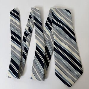 VTG Par Excellence Stripe Necktie Polyester Men Classic Blue‎ White Tie Career